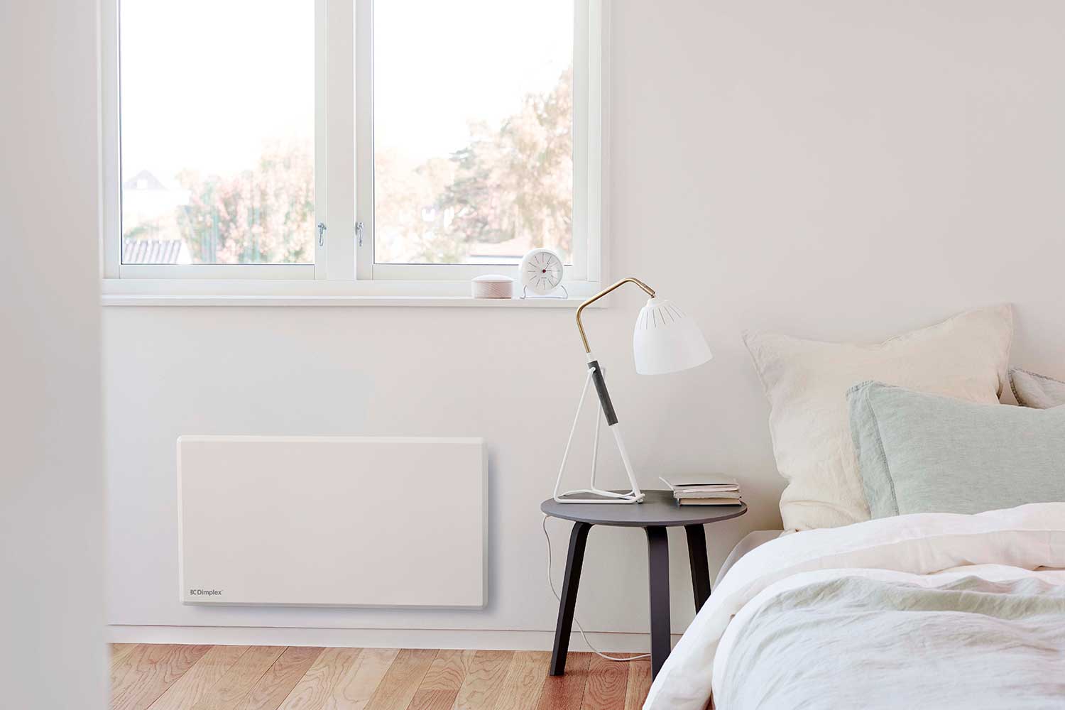 wall mounted panel heater in bedroom